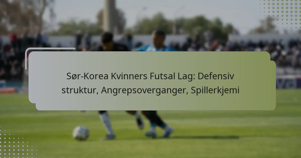 Sør-Korea Kvinners Futsal Lag: Defensiv struktur, Angrepsoverganger, Spillerkjemi