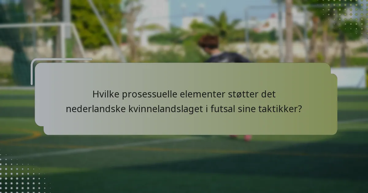 Hvilke prosessuelle elementer støtter det nederlandske kvinnelandslaget i futsal sine taktikker?
