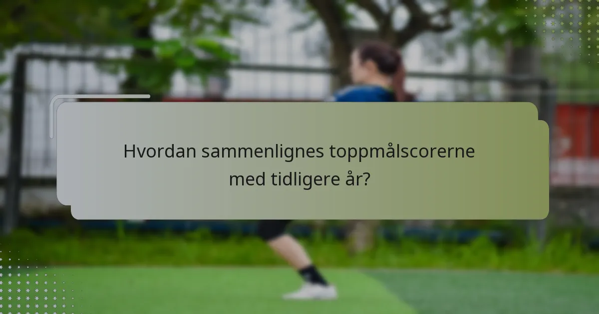 Hvordan sammenlignes toppmålscorerne med tidligere år?
